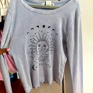 Light Blue, Long Sleeve Sun And Moon Shirt 🌞🌛💫
